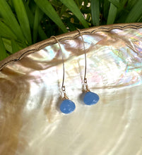 Load image into Gallery viewer, Blue Chalcedony Briolettes Threader Earrings
