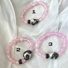 Load image into Gallery viewer, Colorful Jade Bracelet & Sparkly Rhinestones Pave Baroque Pearl