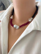 Load image into Gallery viewer, Hot Pink Jade Tourmaline Necklace | Handcrafted Baroque Pearl Design