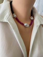 Load image into Gallery viewer, Hot Pink Jade Tourmaline Necklace | Handcrafted Baroque Pearl Design