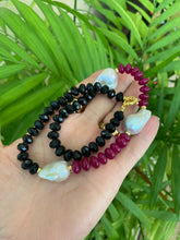 Load image into Gallery viewer, Hot Pink Jade Tourmaline Necklace | Handcrafted Baroque Pearl Design