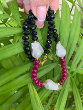Load image into Gallery viewer, Hot Pink Jade Tourmaline Necklace | Handcrafted Baroque Pearl Design