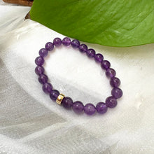 Lade das Bild in den Galerie-Viewer, Amethyst Stretchy Bracelet in 6 or 8mm, 14K GF