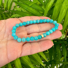 Load image into Gallery viewer, Blue Amazonite Stretchy Bracelet 6 or 8mm, 14K GF