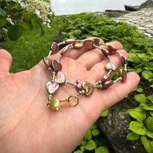 Load image into Gallery viewer, Heart-Shaped Bronze Pearl Choker & Amazonite Necklace