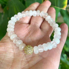 Carica l'immagine nel visualizzatore di Gallery, Rose Quartz Stretch Bracelet, Gold