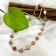 Load image into Gallery viewer, Heart-Shaped Bronze Pearl Choker & Amazonite Necklace