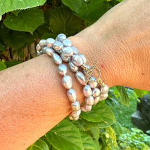 Load image into Gallery viewer, Grey Nugget Pearl Necklace, 14K GF