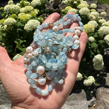 Load image into Gallery viewer, Baroque Blue Aquamarine & Pearl Necklace