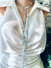 Load image into Gallery viewer, Baroque Blue Aquamarine & Pearl Necklace