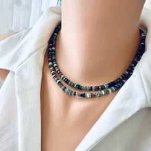 Carica l'immagine nel visualizzatore di Gallery, Mixed Gemstone Tire Beads & Gold Hematite Necklace