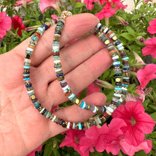 Carica l'immagine nel visualizzatore di Gallery, Mixed Gemstone Tire Beads & Gold Hematite Necklace