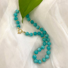 Load image into Gallery viewer, Chunky Blue Amazonite Gumball Candy Necklace, Gold