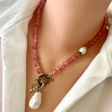 Carica l'immagine nel visualizzatore di Gallery, Cherry Quartz & Baroque Pearls Necklace