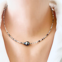 Load image into Gallery viewer, Natural Mix Stones Multi Color Necklace & Tahitian Pearl, 14K GF