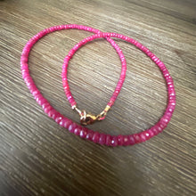 Load image into Gallery viewer, Graduated Red Ruby Necklace, 14k GF