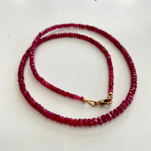 Load image into Gallery viewer, Graduated Red Ruby Necklace, 14k GF