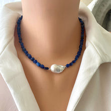 Carica l'immagine nel visualizzatore di Gallery, Blue Kyanite & Baroque Pearl Necklace