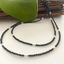 Load image into Gallery viewer, Black Spinel & Pearls Choker Necklace, 14K GF