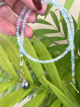 Load image into Gallery viewer, Aquamarine Toggle Necklace & Tahitian Baroque Pearl Pendant