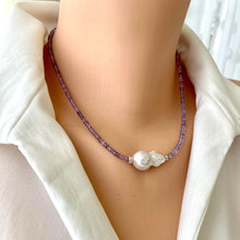 Load image into Gallery viewer, Light Lavender Amethyst & Baroque Pearl Necklace