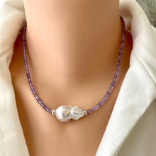 Load image into Gallery viewer, Lavender Amethyst & Baroque Pearl Necklace
