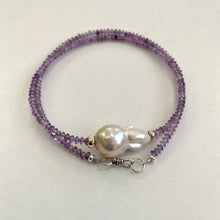 Load image into Gallery viewer, Light Lavender Amethyst & Baroque Pearl Necklace