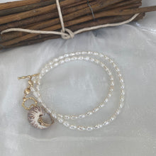 Load image into Gallery viewer, Real Seashell Pendant and Pearl Necklace
