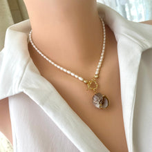 Load image into Gallery viewer, Real Seashell Pendant and Pearl Necklace