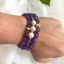 Load image into Gallery viewer, Amethyst Bracelet in 6 or 8mm, 14K GF