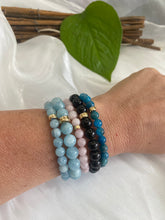 Load image into Gallery viewer, Aquamarine Stretchy Bracelet 6 or 8mm, 14K GF