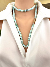 Load image into Gallery viewer, Blue Peru Opal Candy Necklace, Gold