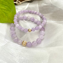 Carica l'immagine nel visualizzatore di Gallery, Lavender Amethyst Stretchy Bracelet in 6 or 8mm, 14K GF