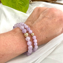 Carica l'immagine nel visualizzatore di Gallery, Lavender Amethyst Stretchy Bracelet in 6 or 8mm, 14K GF