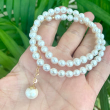 Carica l'immagine nel visualizzatore di Gallery, Elegant Pearl Necklace & 14k GF Heart Chain