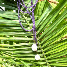 Load image into Gallery viewer, Single Strand of Amethyst & Baroque Pearls Lariat Necklace