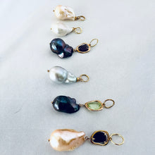 Load image into Gallery viewer, Aquamarine Candy Necklace, Baroque Pearl Pendant