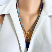 Load image into Gallery viewer, Aquamarine Candy Necklace, Baroque Pearl Pendant