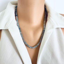 Load image into Gallery viewer, Aquamarine Candy Necklace, Baroque Pearl Pendant