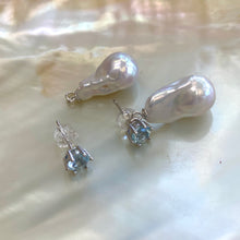 Load image into Gallery viewer, Baroque Pearl Drop Earrings – Peridot, Amethyst, Blue Topaz