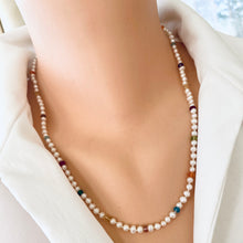 Carica l'immagine nel visualizzatore di Gallery, Rainbow Gemstones & Pearl Necklace