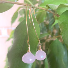 Load image into Gallery viewer, Rose Quartz Briolettes Threader Earrings