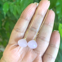 Load image into Gallery viewer, Rose Quartz Briolettes Threader Earrings