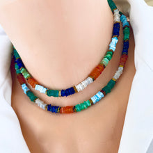 Load image into Gallery viewer, Mixed Gemstones Necklace, Lapis Lazuli, Carnelian, Chrysoprase, Opal & Green Onyx