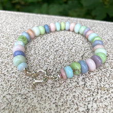 Carica l'immagine nel visualizzatore di Gallery, Multi Color Pastel Peruvian Opal Candy Bracelet, Silver