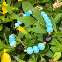 Carica l'immagine nel visualizzatore di Gallery, Sky Blue Opal & Smoky Quartz Bracelet, 14k GF