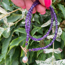 Load image into Gallery viewer, Amethyst cube beads choker