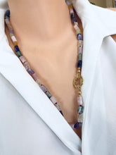 Carica l'immagine nel visualizzatore di Gallery, Rose Quartz, Amethyst, Citrine & Prehnite Mixed Gemstone Necklace