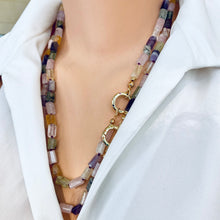 Carica l'immagine nel visualizzatore di Gallery, Rose Quartz, Amethyst, Citrine & Prehnite Mixed Gemstone Necklace