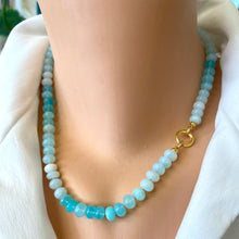 Load image into Gallery viewer, Sky Blue Opal Candy Necklace, Gold